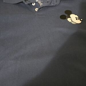Navy Polo Shirt with Mickey Mouse Embroidery